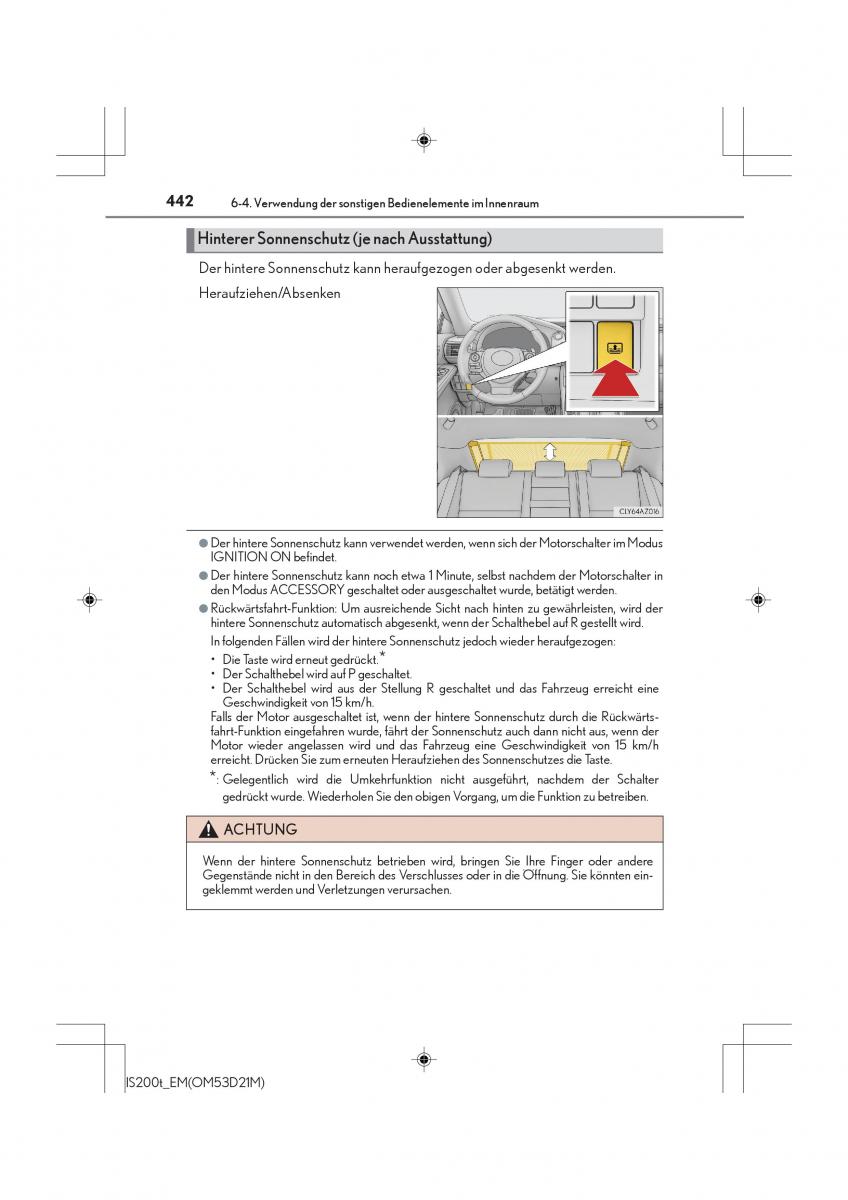 Lexus IS200t III 3 Handbuch / page 442