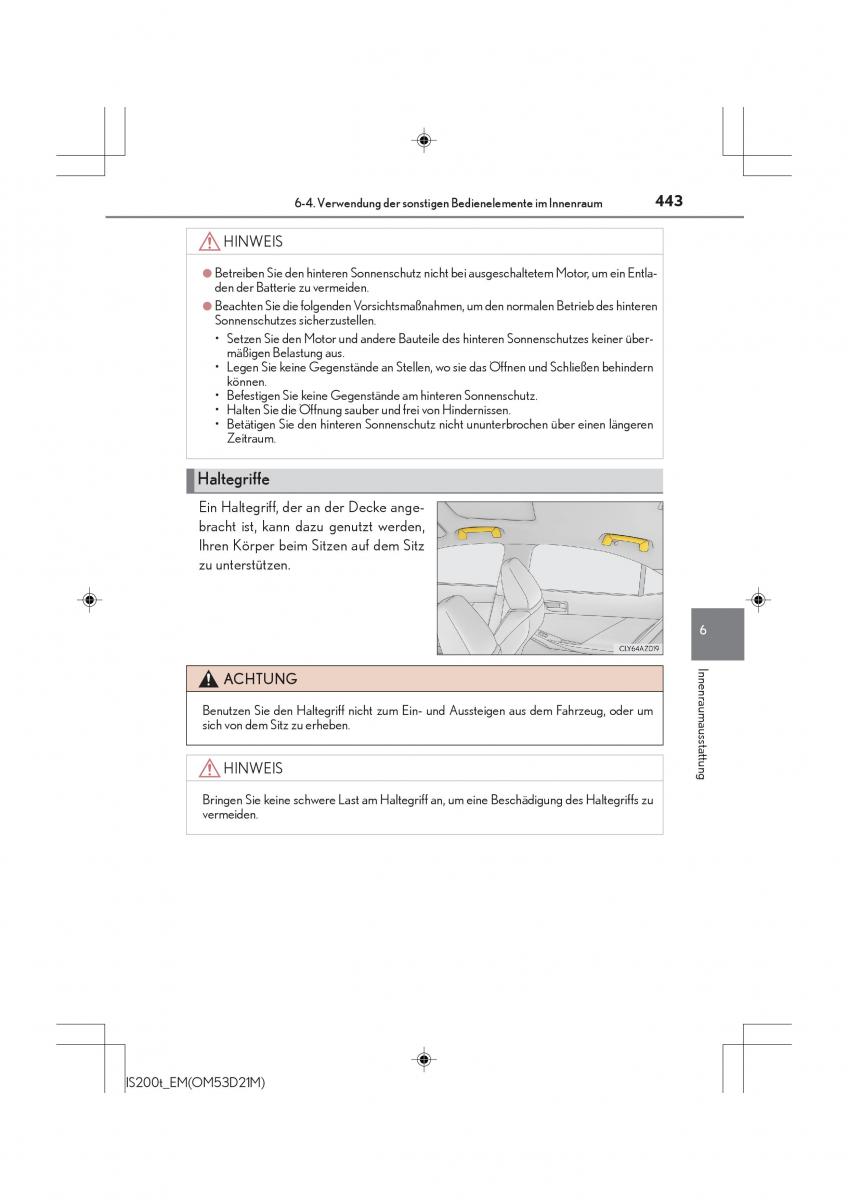 Lexus IS200t III 3 Handbuch / page 443