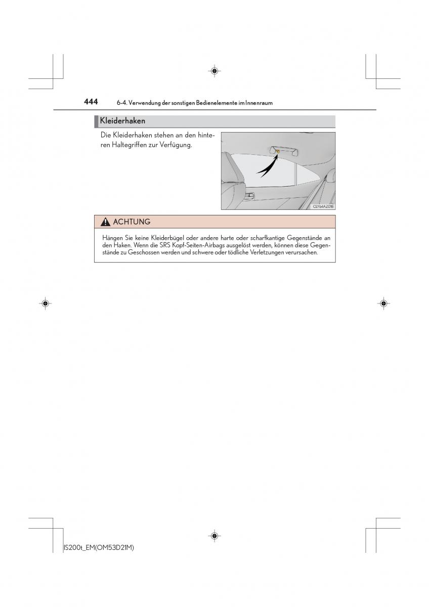 Lexus IS200t III 3 Handbuch / page 444