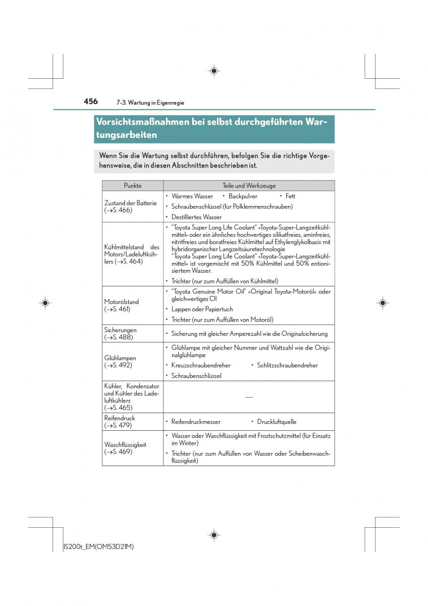 Lexus IS200t III 3 Handbuch / page 456