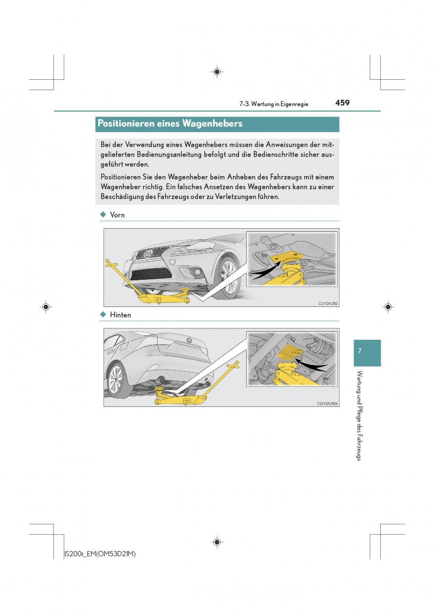 Lexus IS200t III 3 Handbuch / page 459