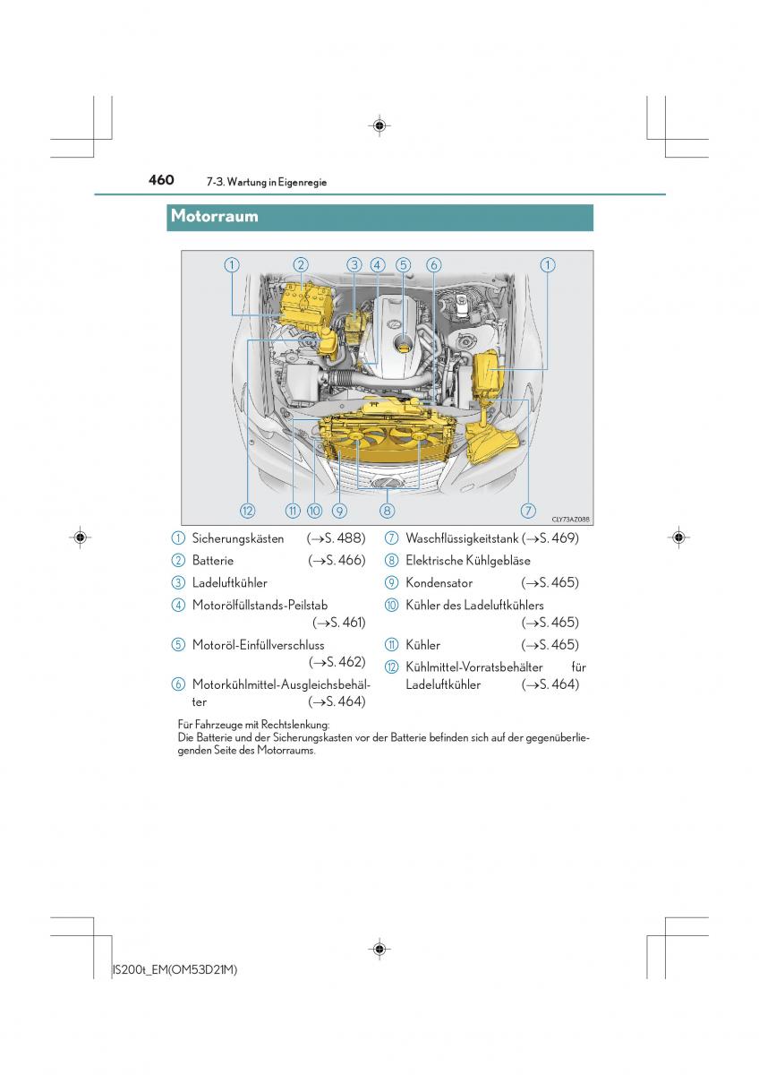 Lexus IS200t III 3 Handbuch / page 460