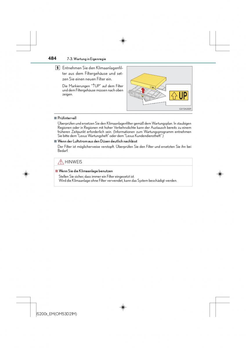 Lexus IS200t III 3 Handbuch / page 484