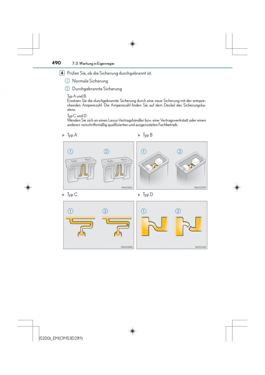 Lexus IS200t III 3 Handbuch / page 490