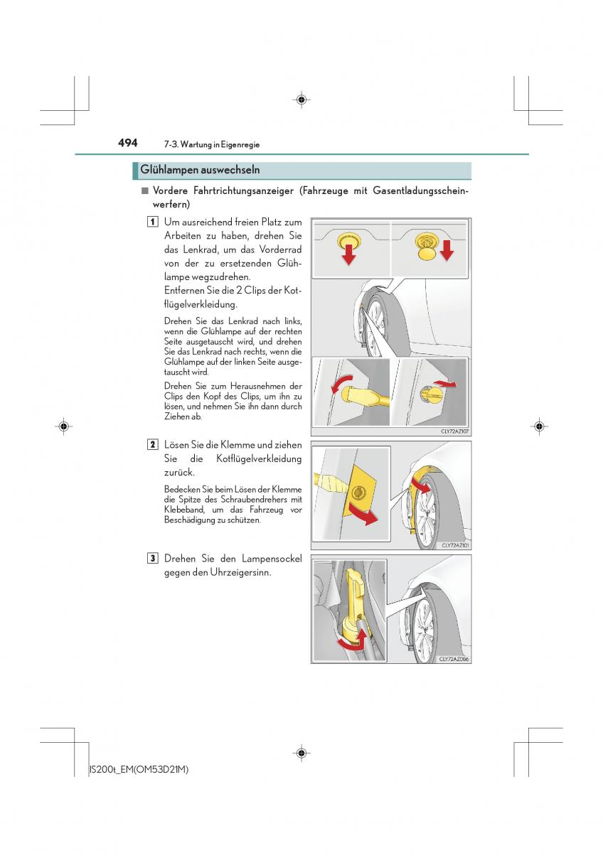 Lexus IS200t III 3 Handbuch / page 494