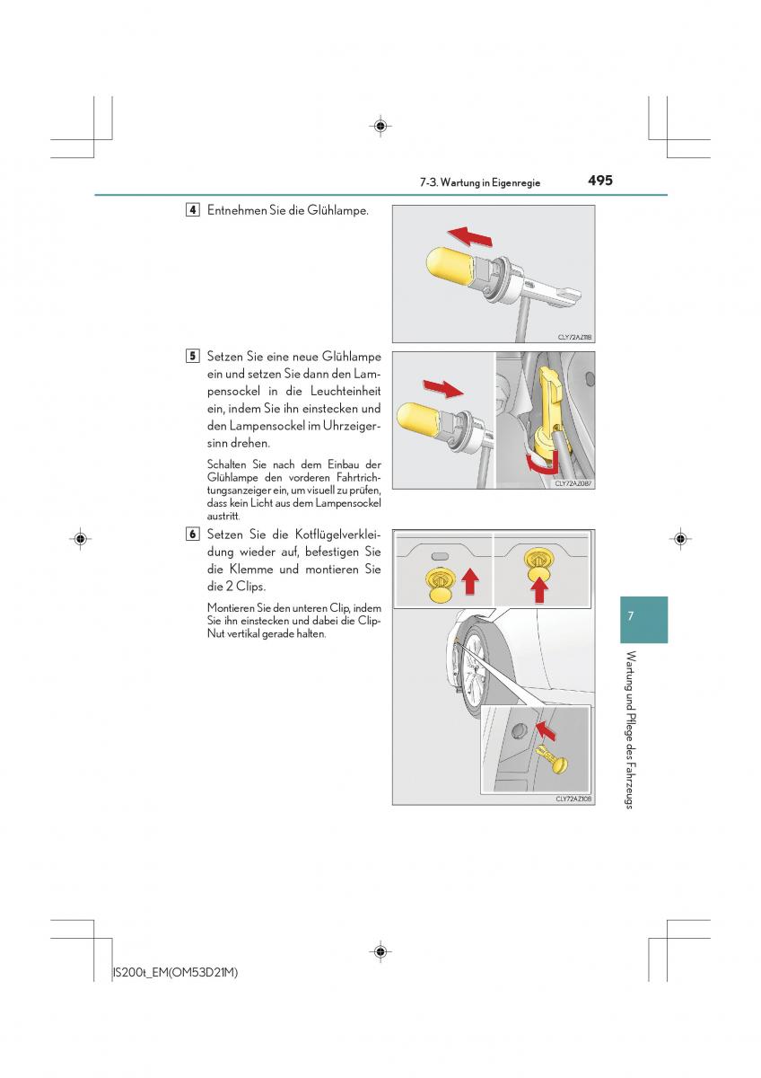 Lexus IS200t III 3 Handbuch / page 495