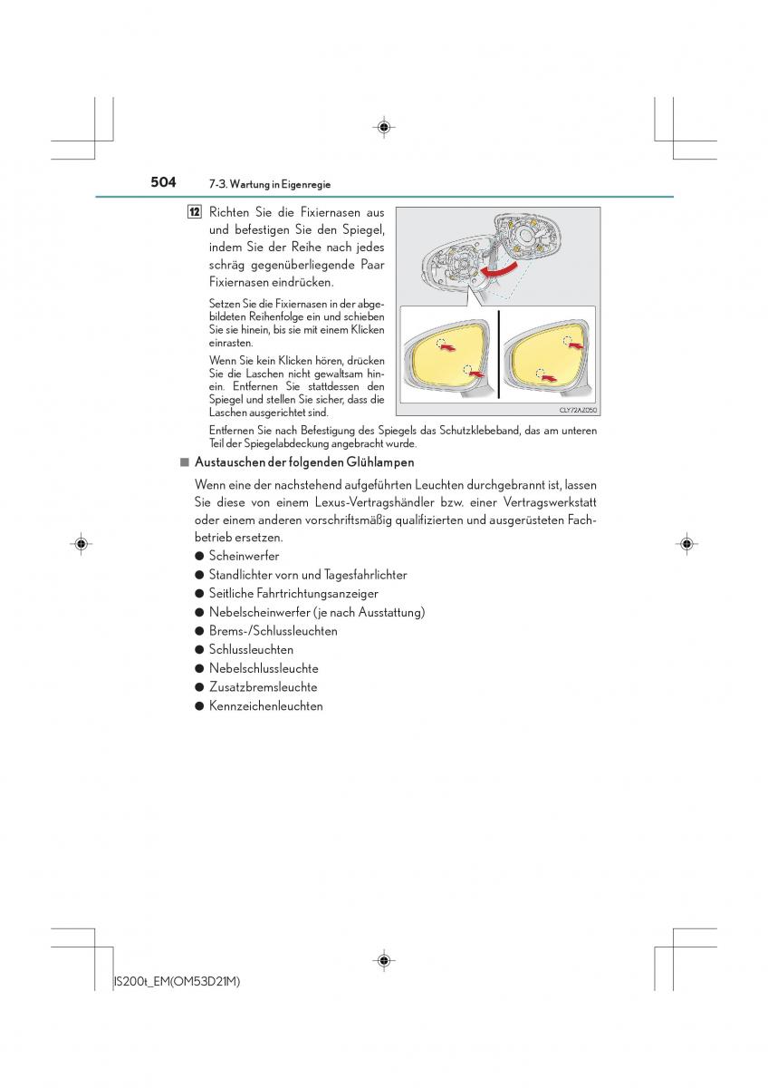 Lexus IS200t III 3 Handbuch / page 504