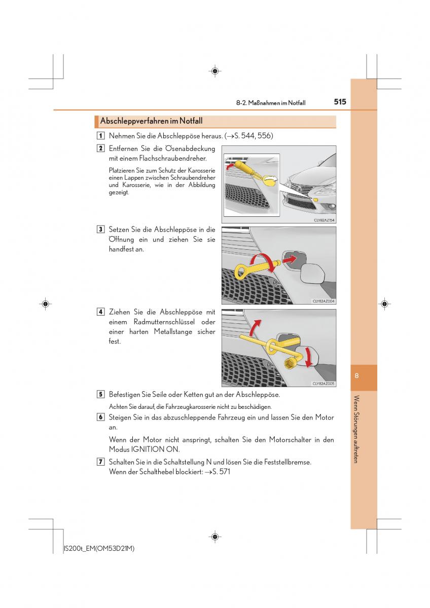 Lexus IS200t III 3 Handbuch / page 515