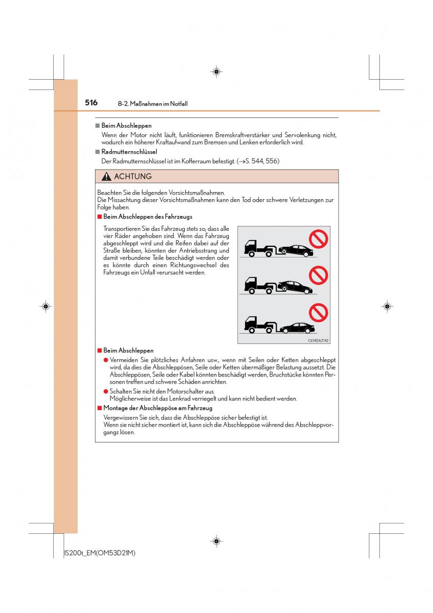 Lexus IS200t III 3 Handbuch / page 516