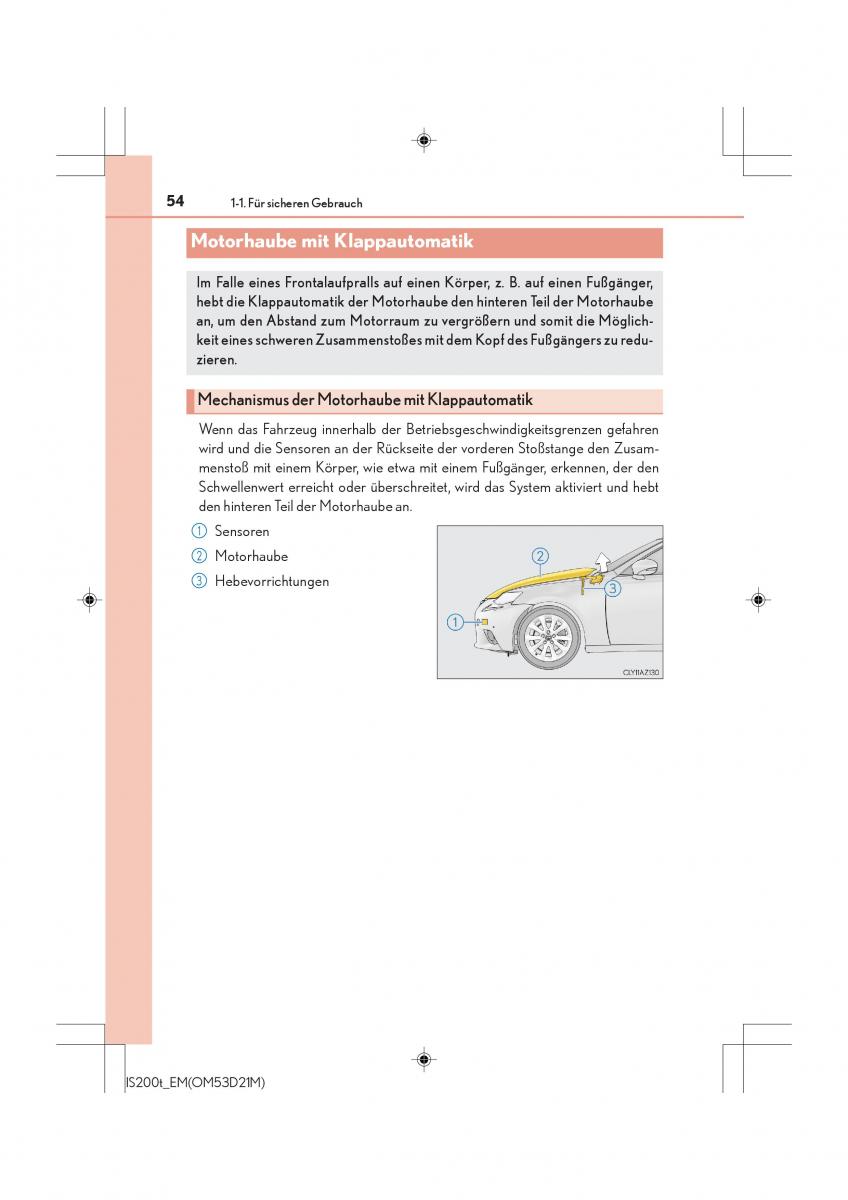 Lexus IS200t III 3 Handbuch / page 54