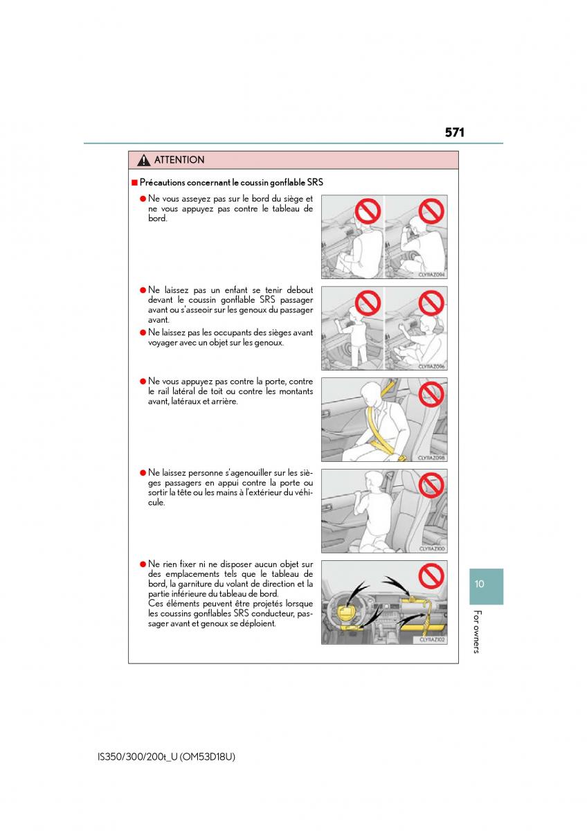 Lexus IS200t III 3 owners manual / page 571