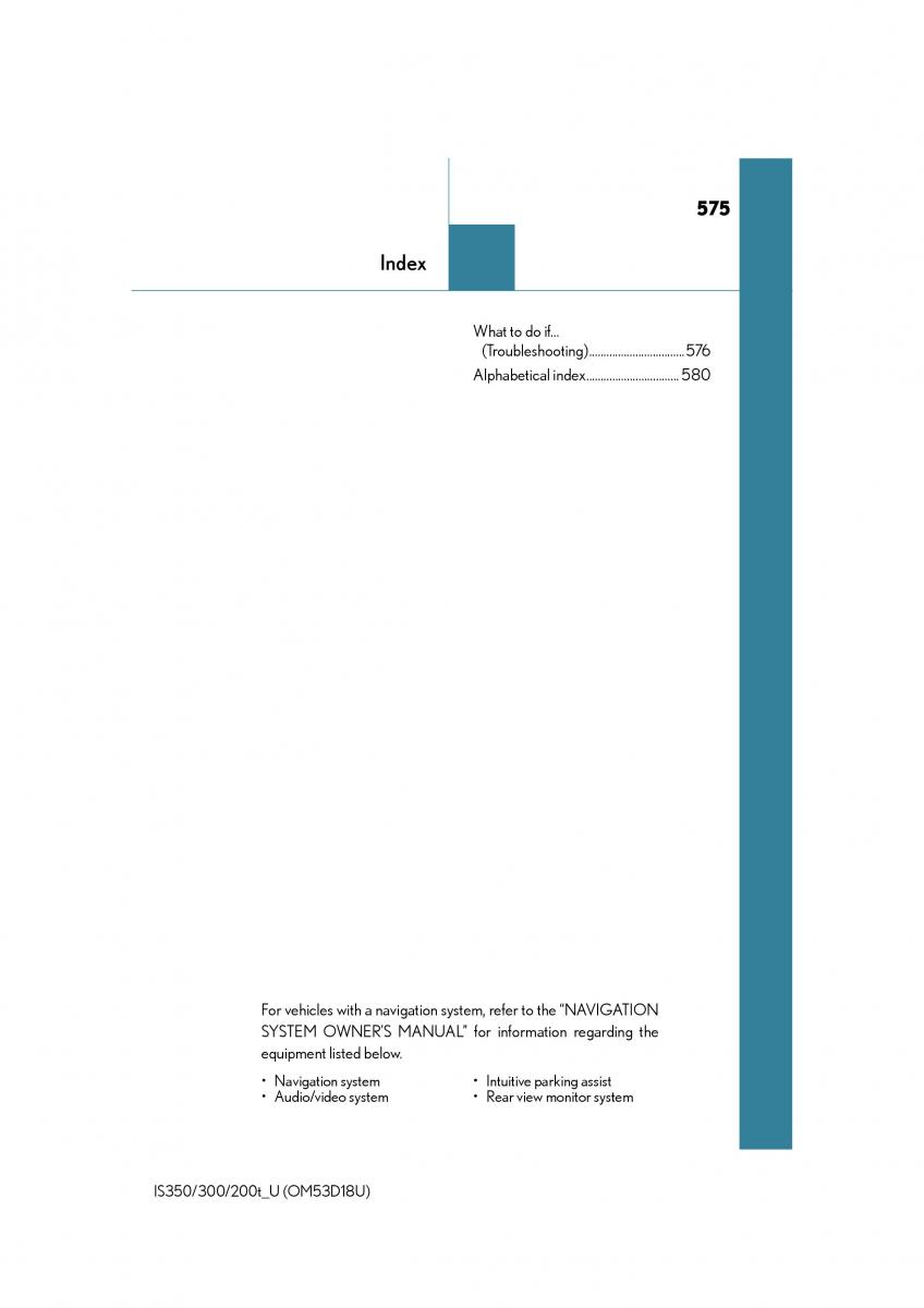 Lexus IS200t III 3 owners manual / page 575