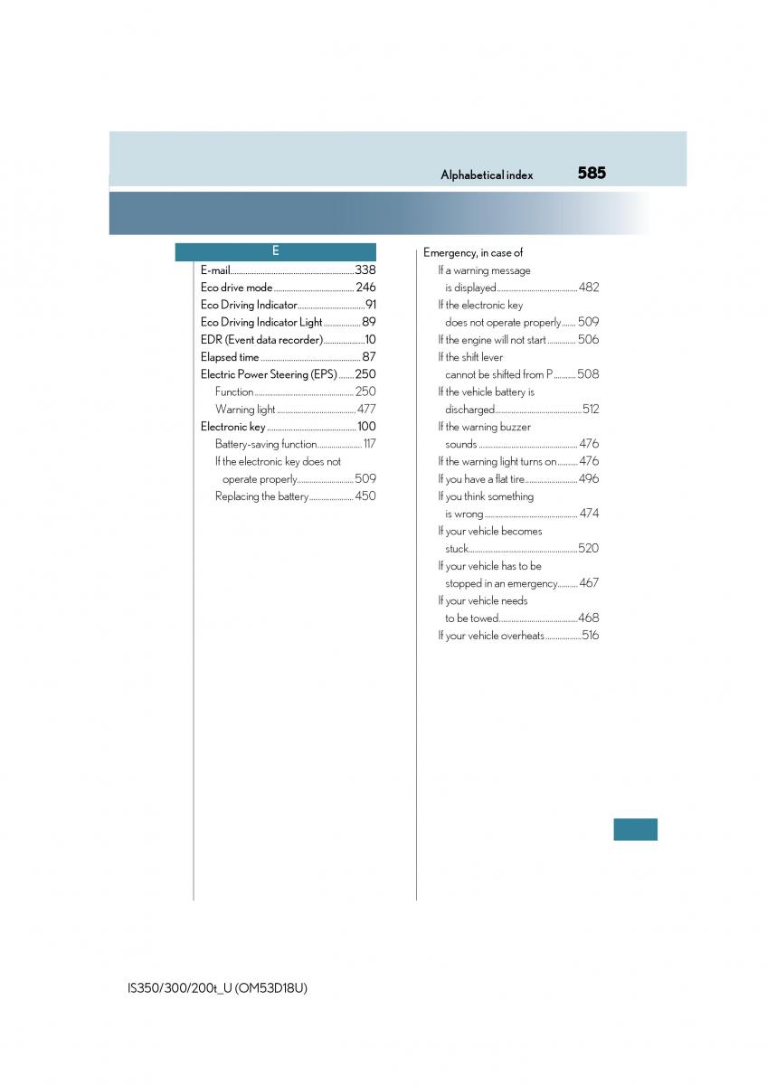 Lexus IS200t III 3 owners manual / page 585