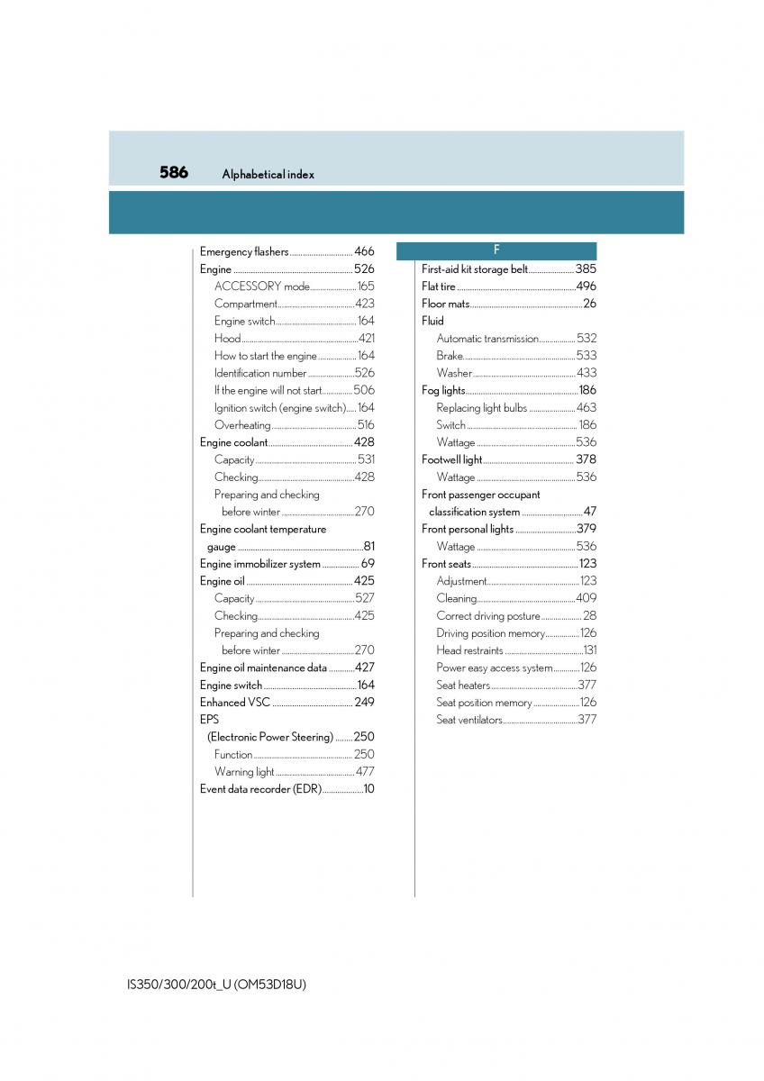 Lexus IS200t III 3 owners manual / page 586