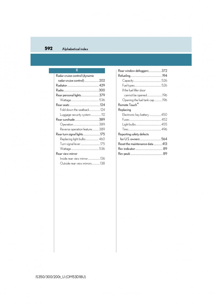 Lexus IS200t III 3 owners manual / page 592