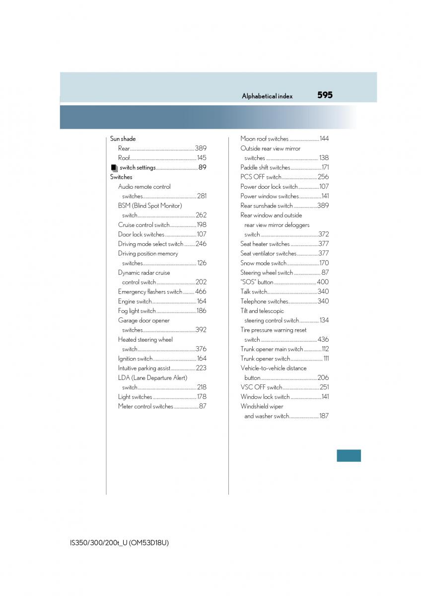 Lexus IS200t III 3 owners manual / page 595