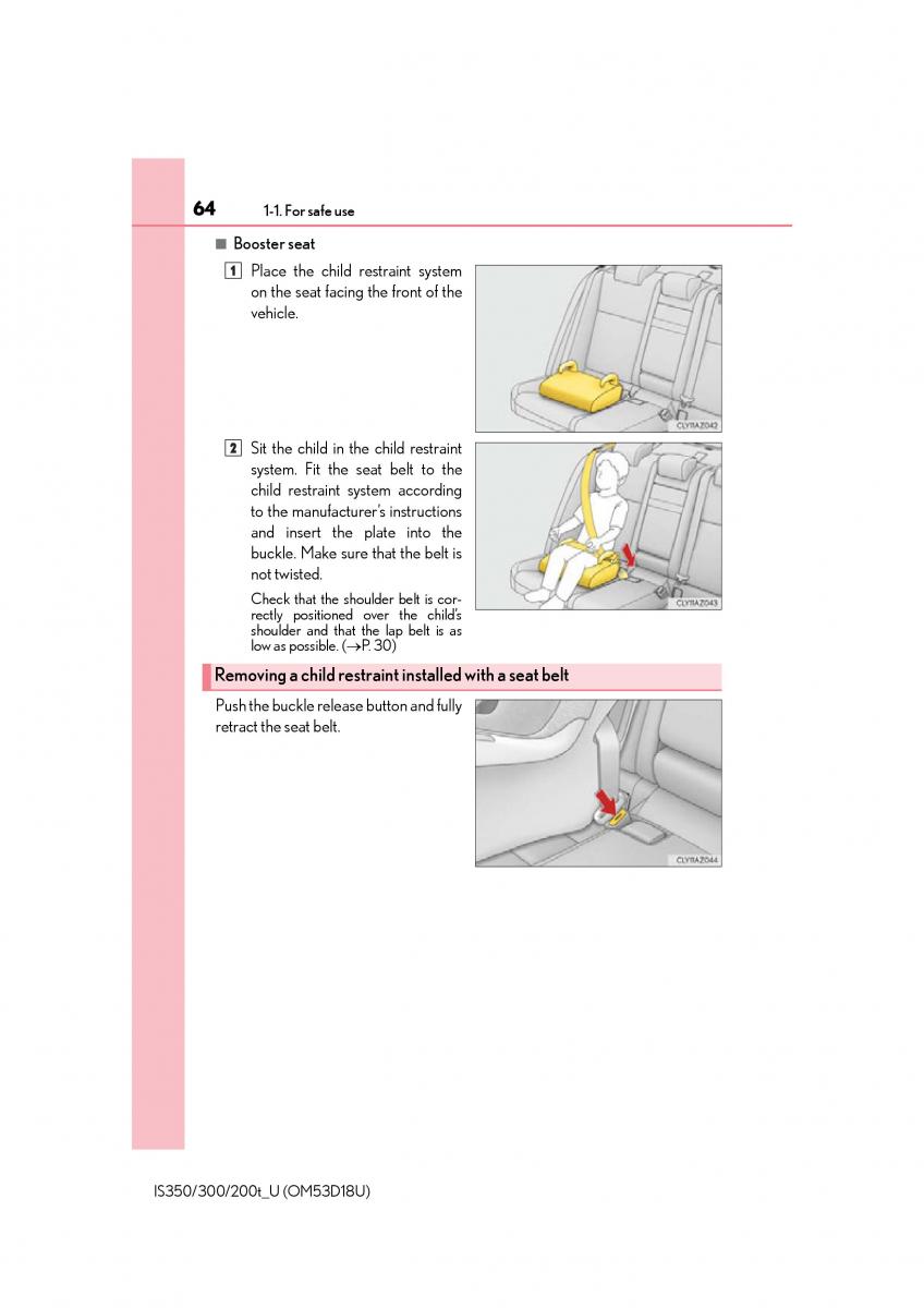 Lexus IS200t III 3 owners manual / page 64