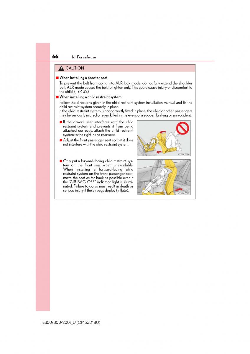 Lexus IS200t III 3 owners manual / page 66