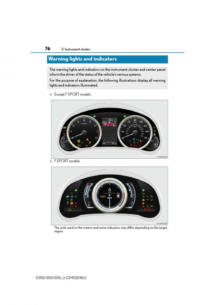 Lexus IS200t III 3 owners manual / page 76