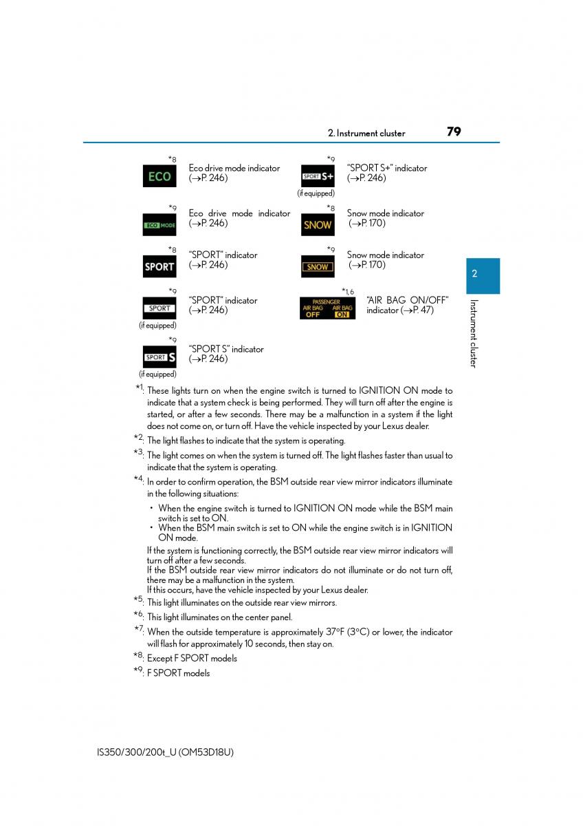 Lexus IS200t III 3 owners manual / page 79