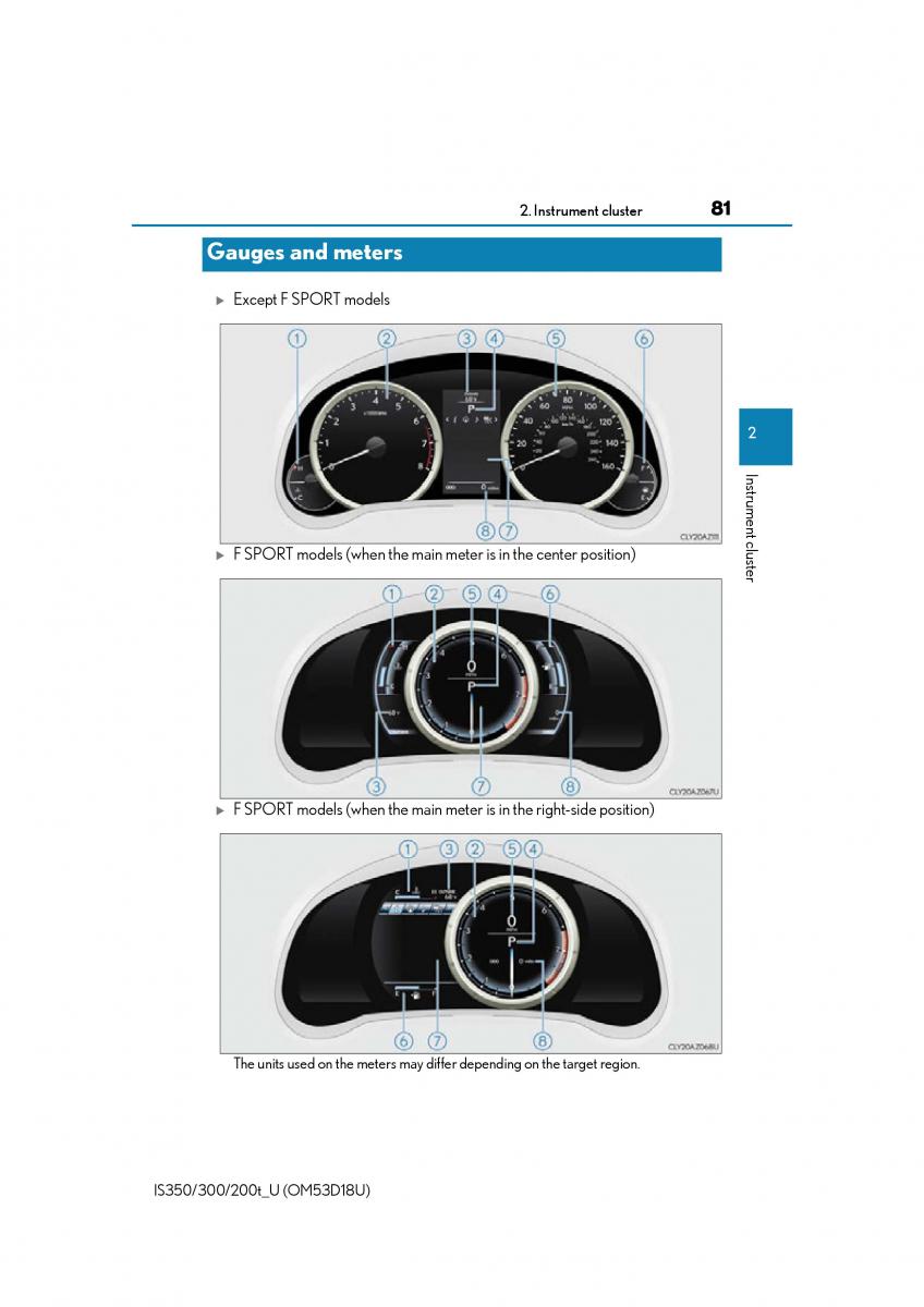 Lexus IS200t III 3 owners manual / page 81