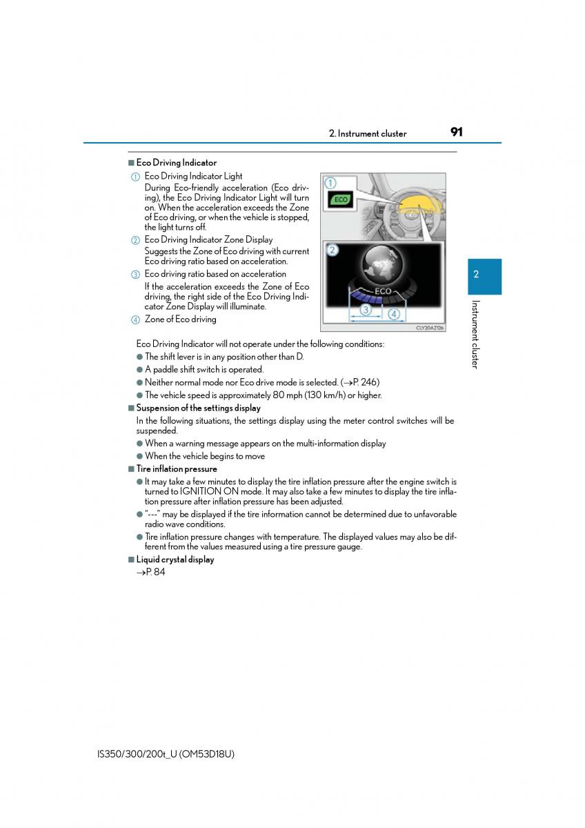 Lexus IS200t III 3 owners manual / page 91