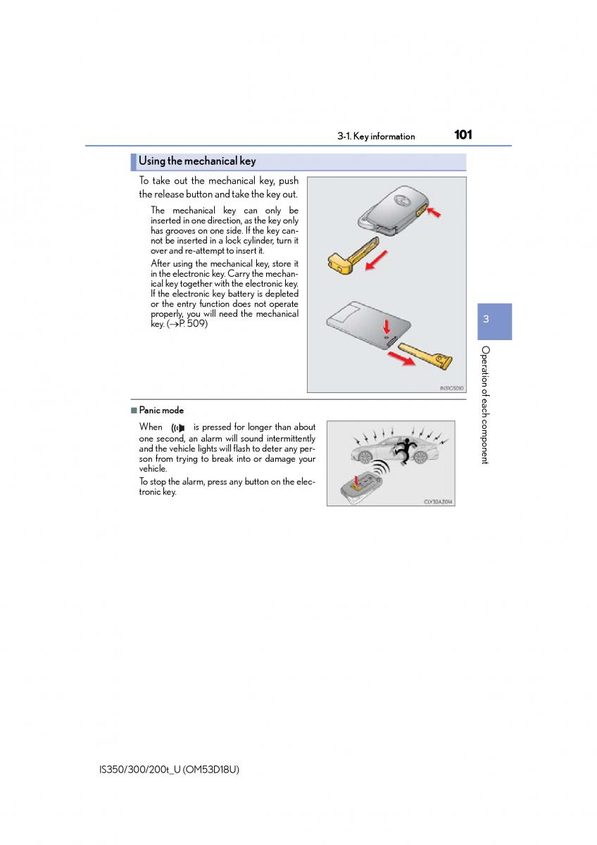 Lexus IS200t III 3 owners manual / page 101