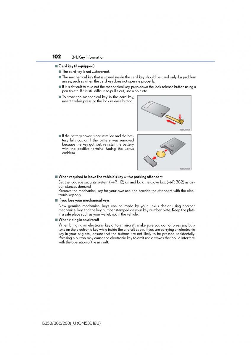 Lexus IS200t III 3 owners manual / page 102