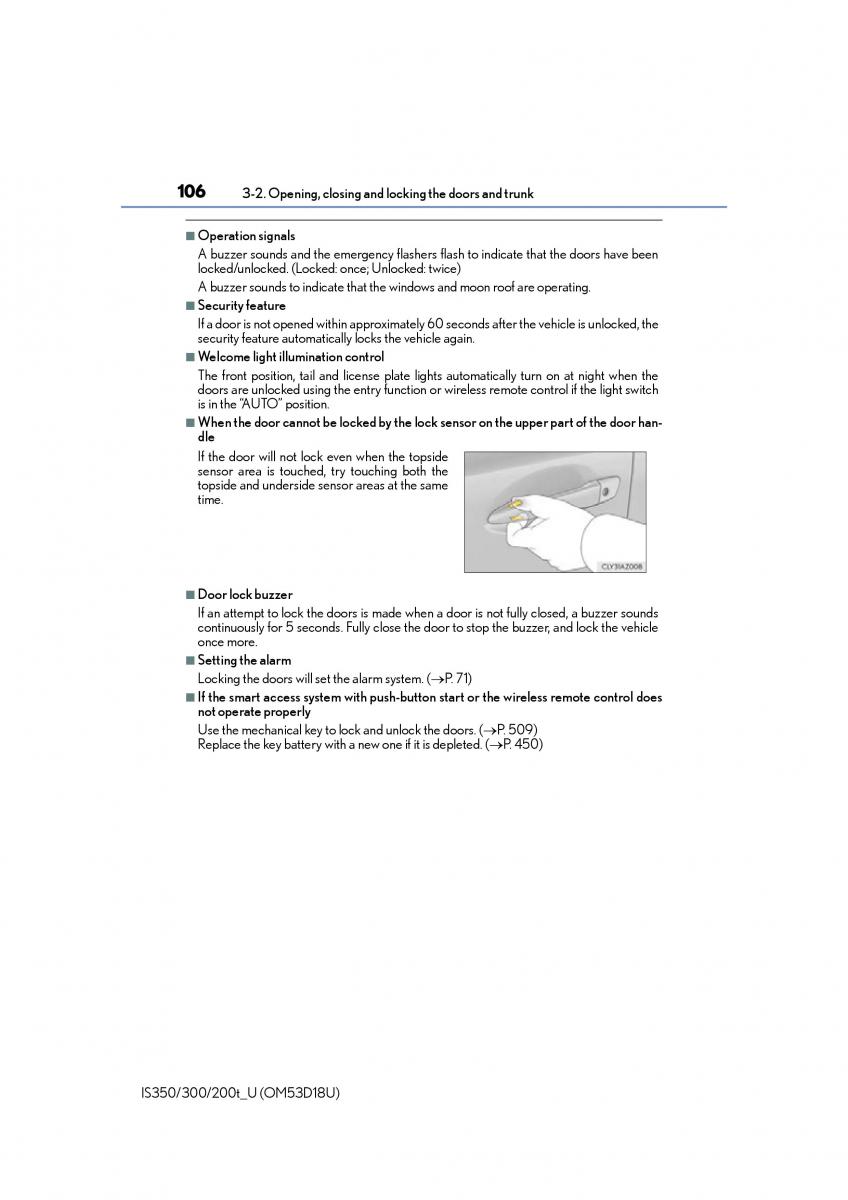 Lexus IS200t III 3 owners manual / page 106