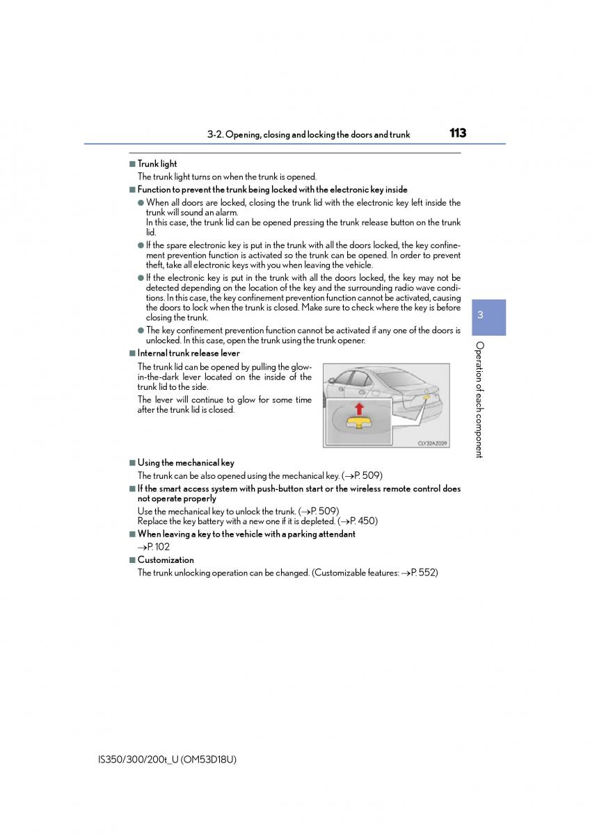 Lexus IS200t III 3 owners manual / page 113