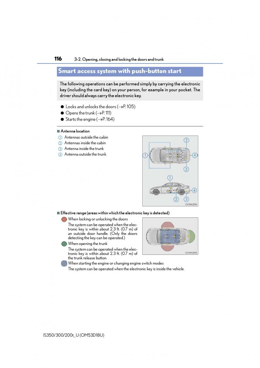 Lexus IS200t III 3 owners manual / page 116