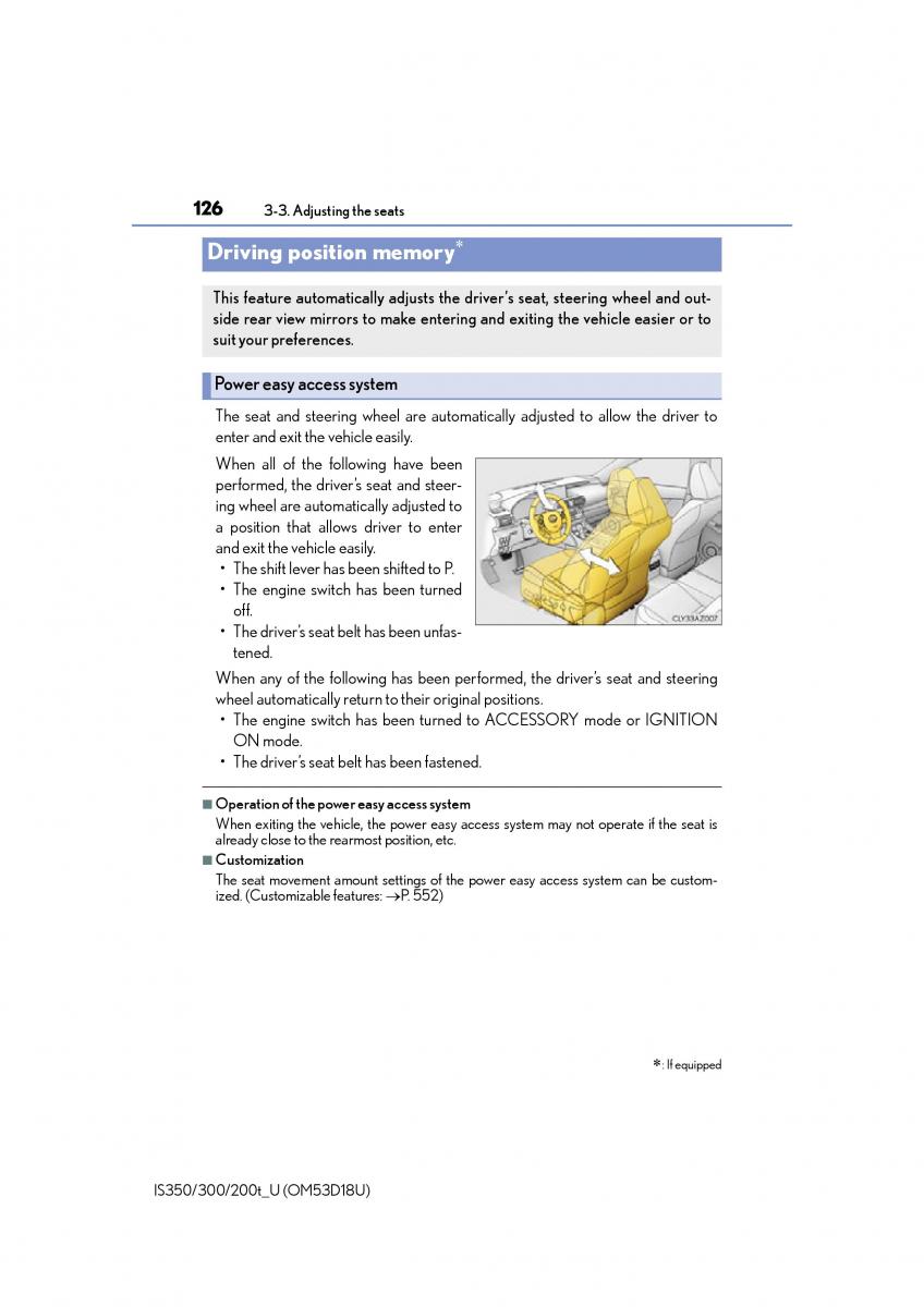 Lexus IS200t III 3 owners manual / page 126