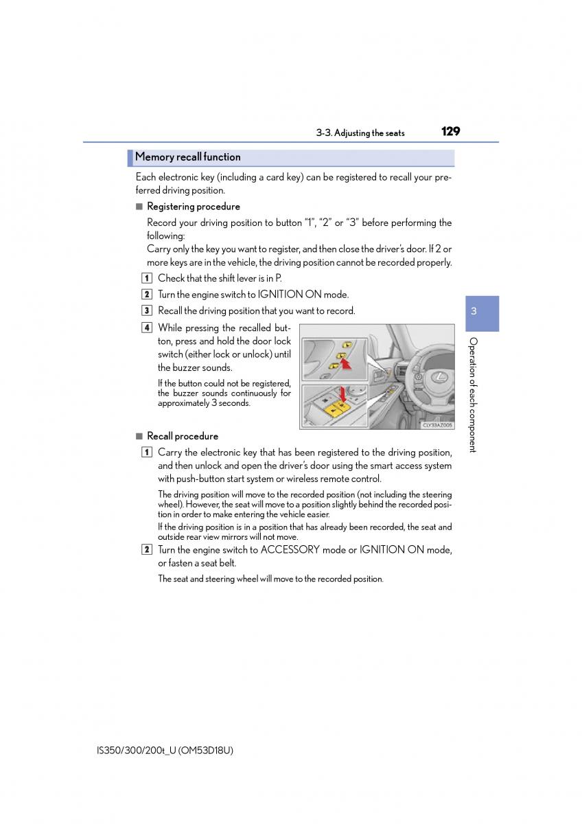 Lexus IS200t III 3 owners manual / page 129