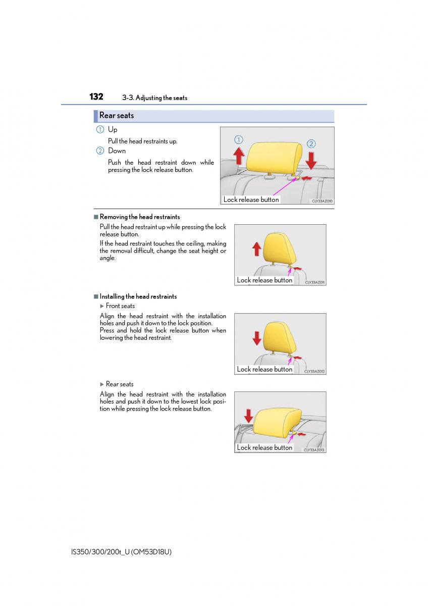 Lexus IS200t III 3 owners manual / page 132