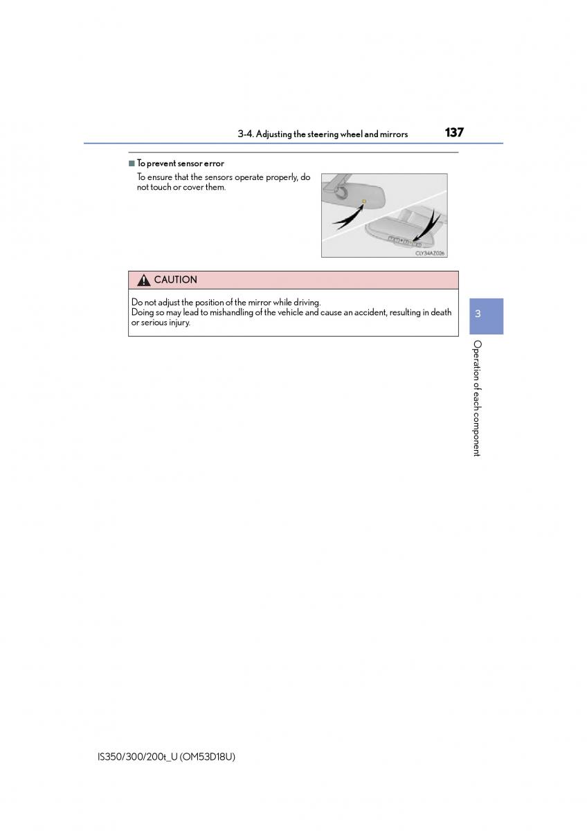 Lexus IS200t III 3 owners manual / page 137