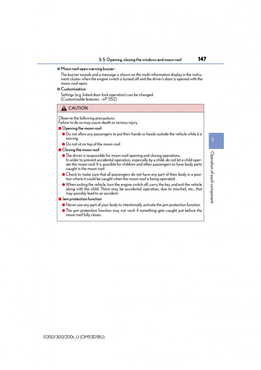 Lexus IS200t III 3 owners manual / page 147