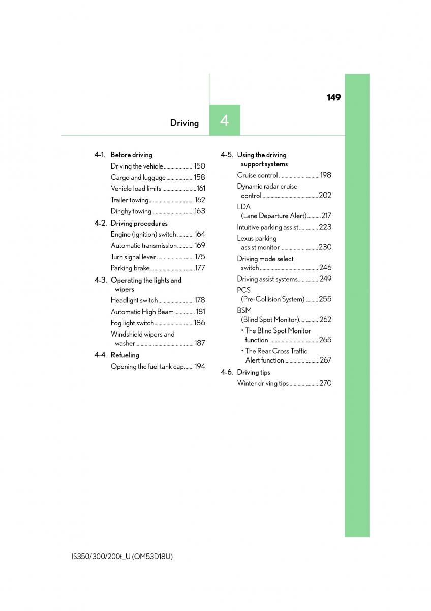 Lexus IS200t III 3 owners manual / page 149