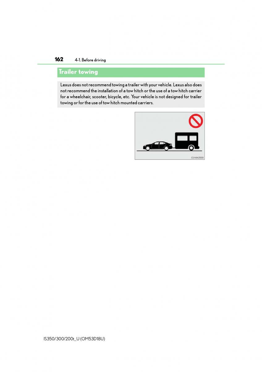 Lexus IS200t III 3 owners manual / page 162