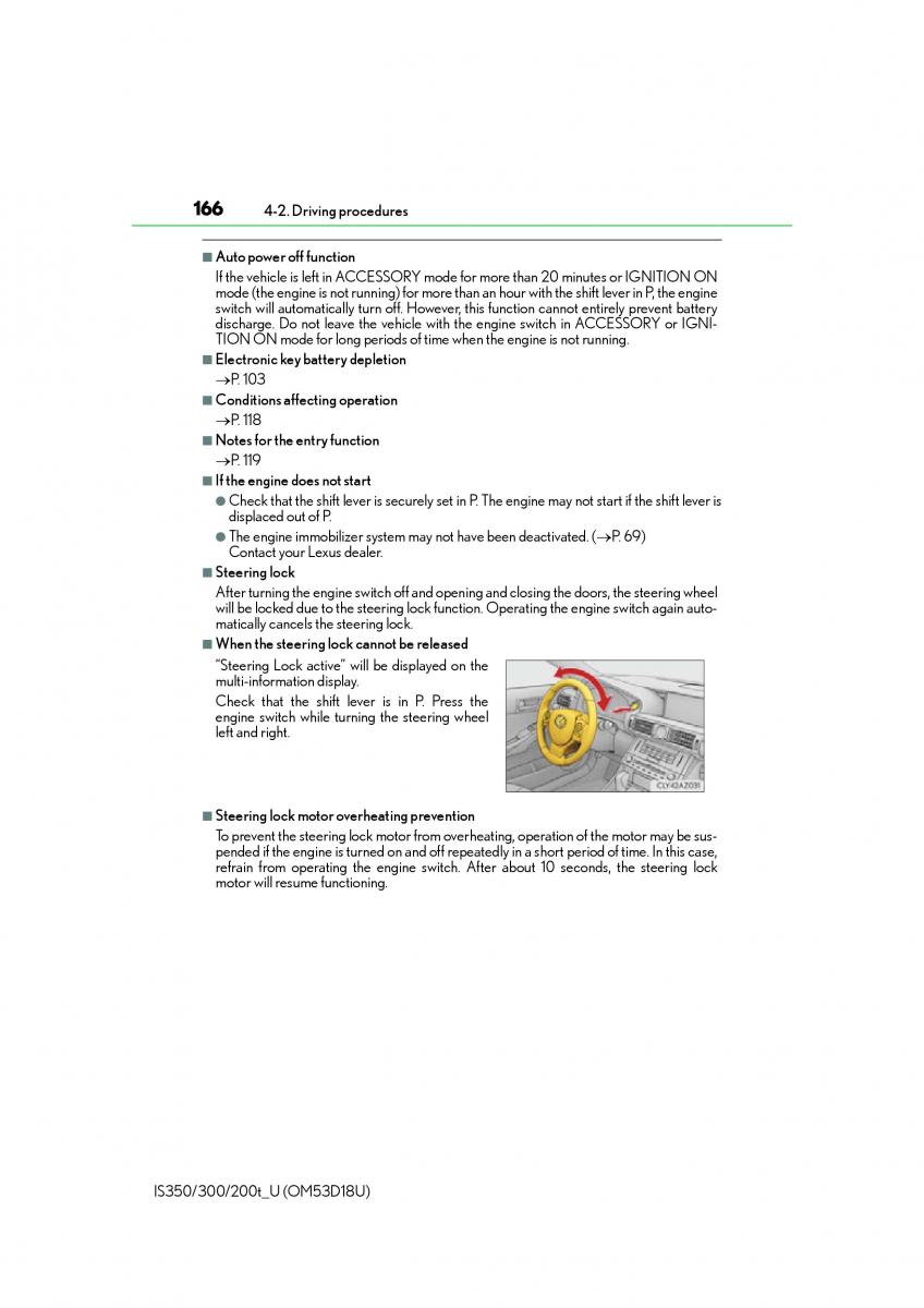 Lexus IS200t III 3 owners manual / page 166