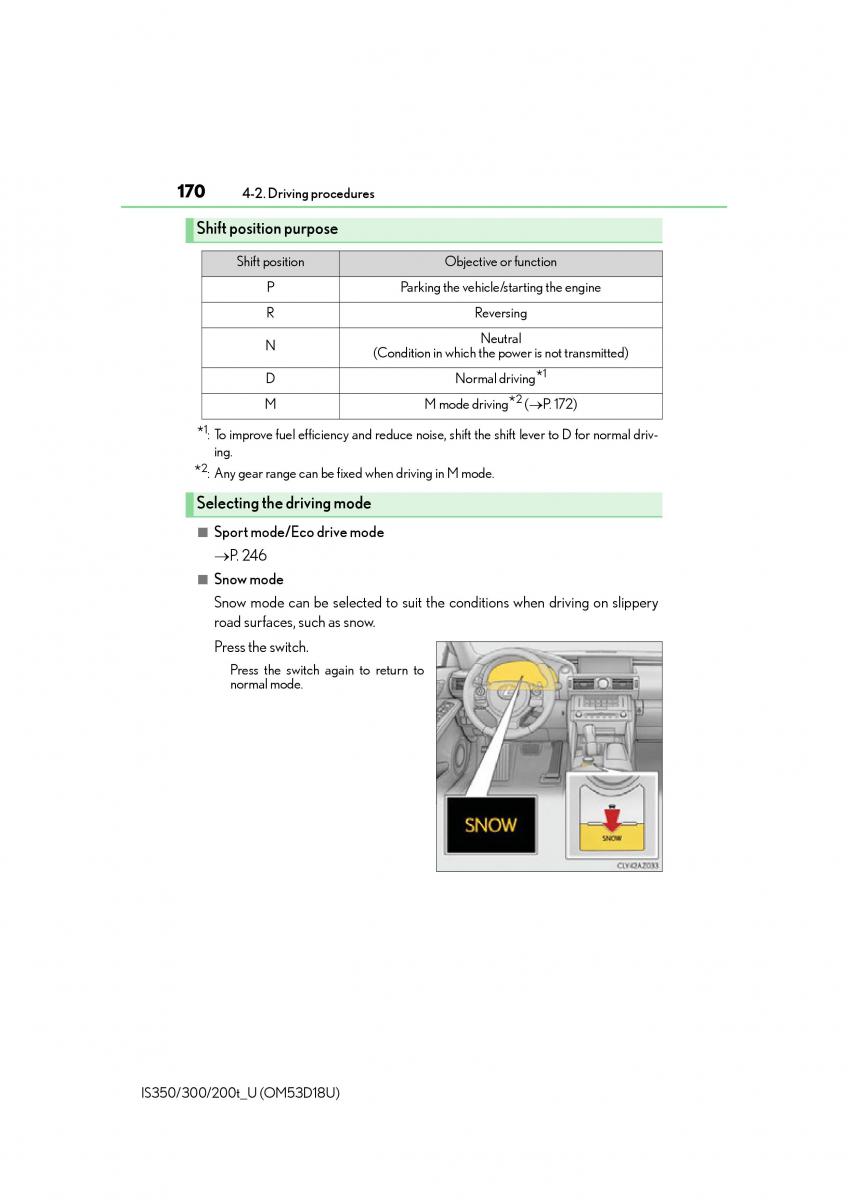 Lexus IS200t III 3 owners manual / page 170