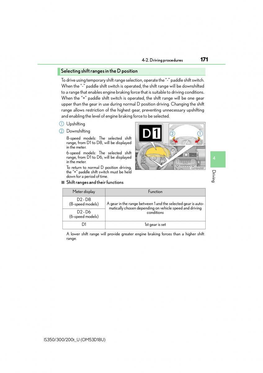 Lexus IS200t III 3 owners manual / page 171