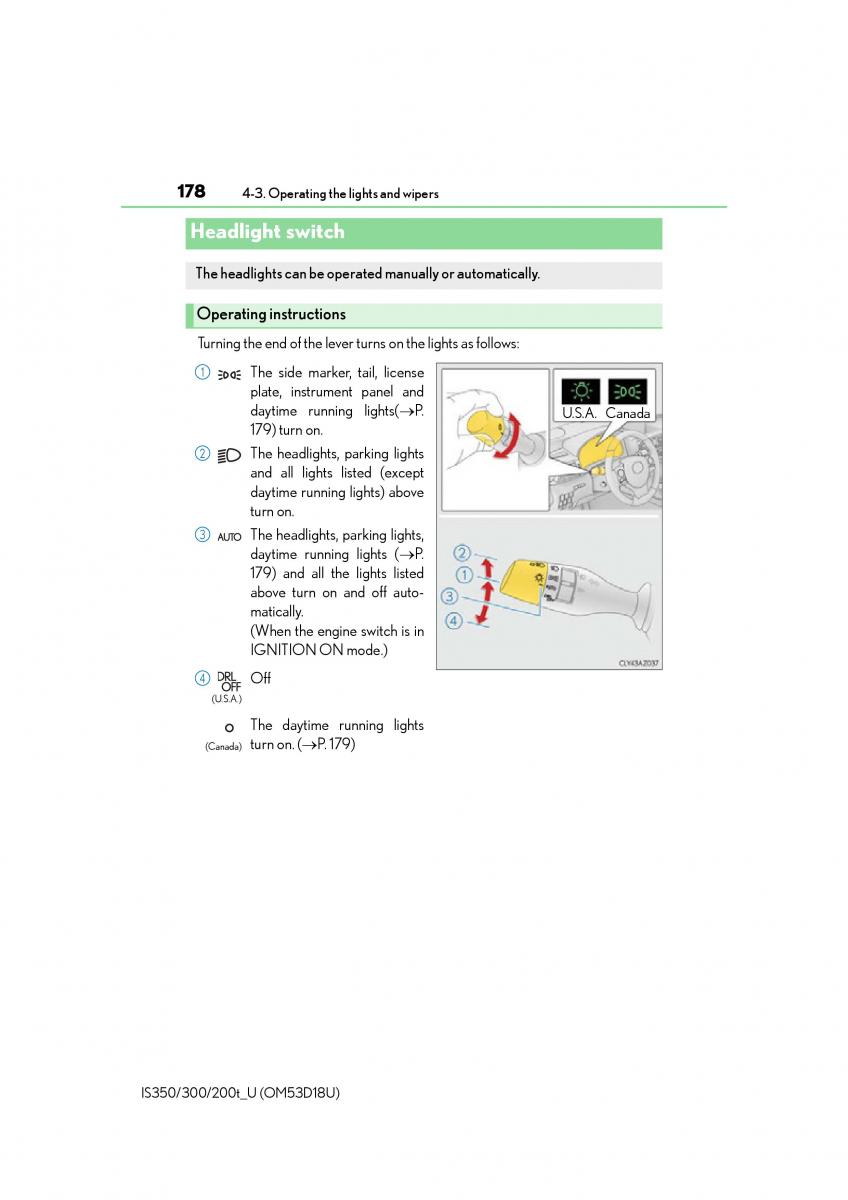 Lexus IS200t III 3 owners manual / page 178