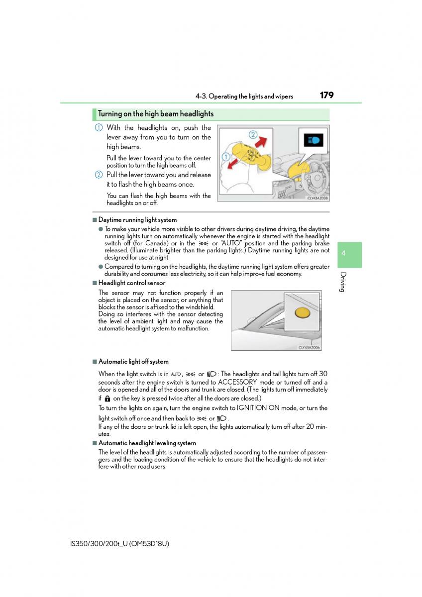 Lexus IS200t III 3 owners manual / page 179