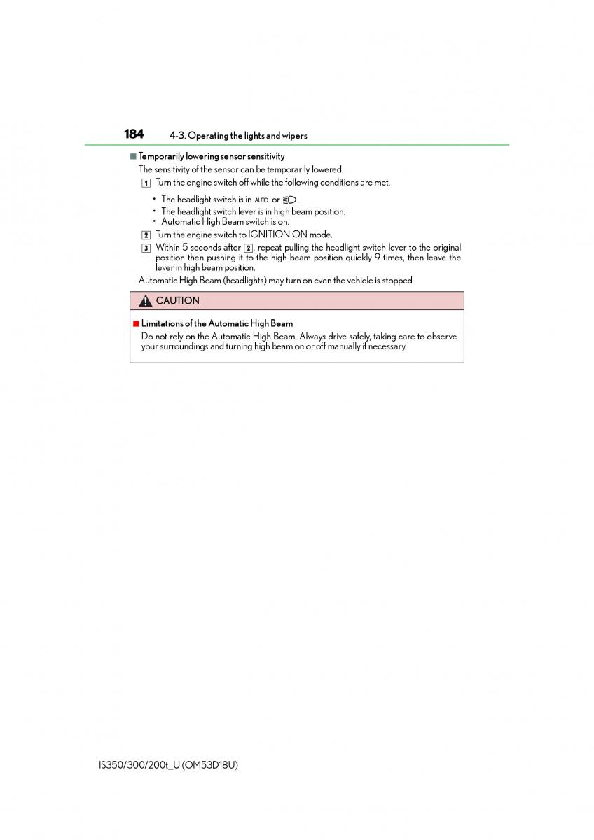 Lexus IS200t III 3 owners manual / page 184