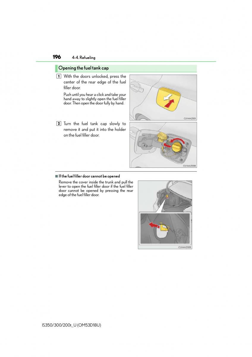 Lexus IS200t III 3 owners manual / page 196