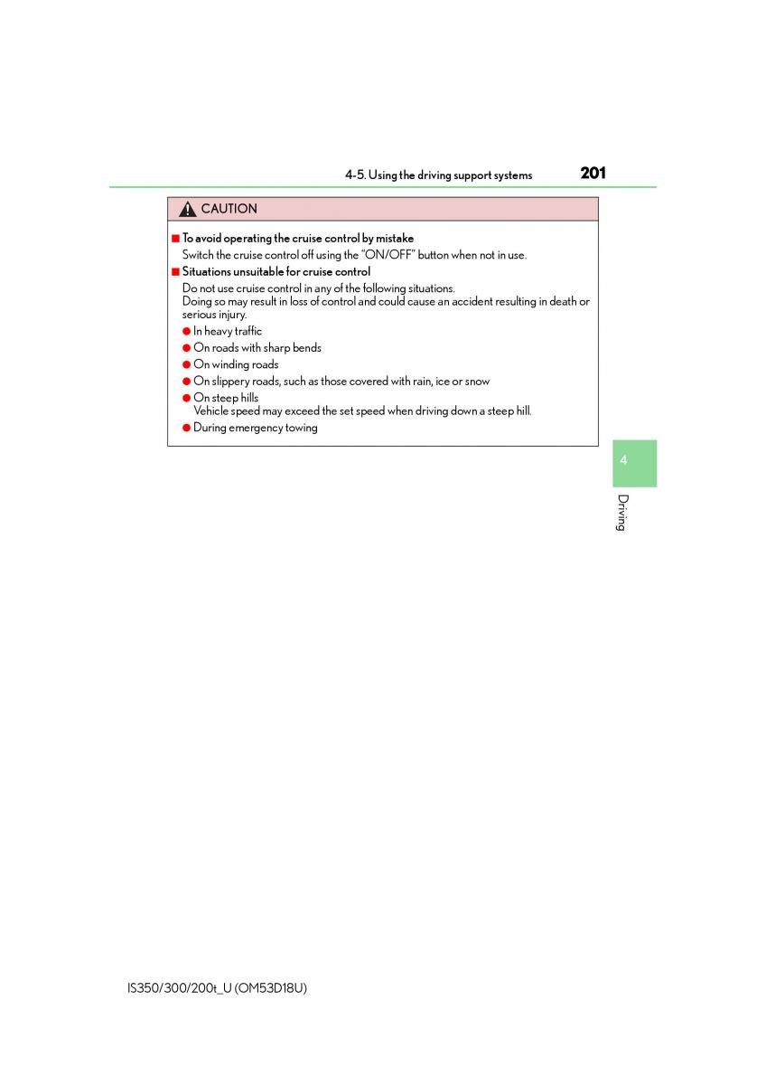 Lexus IS200t III 3 owners manual / page 201