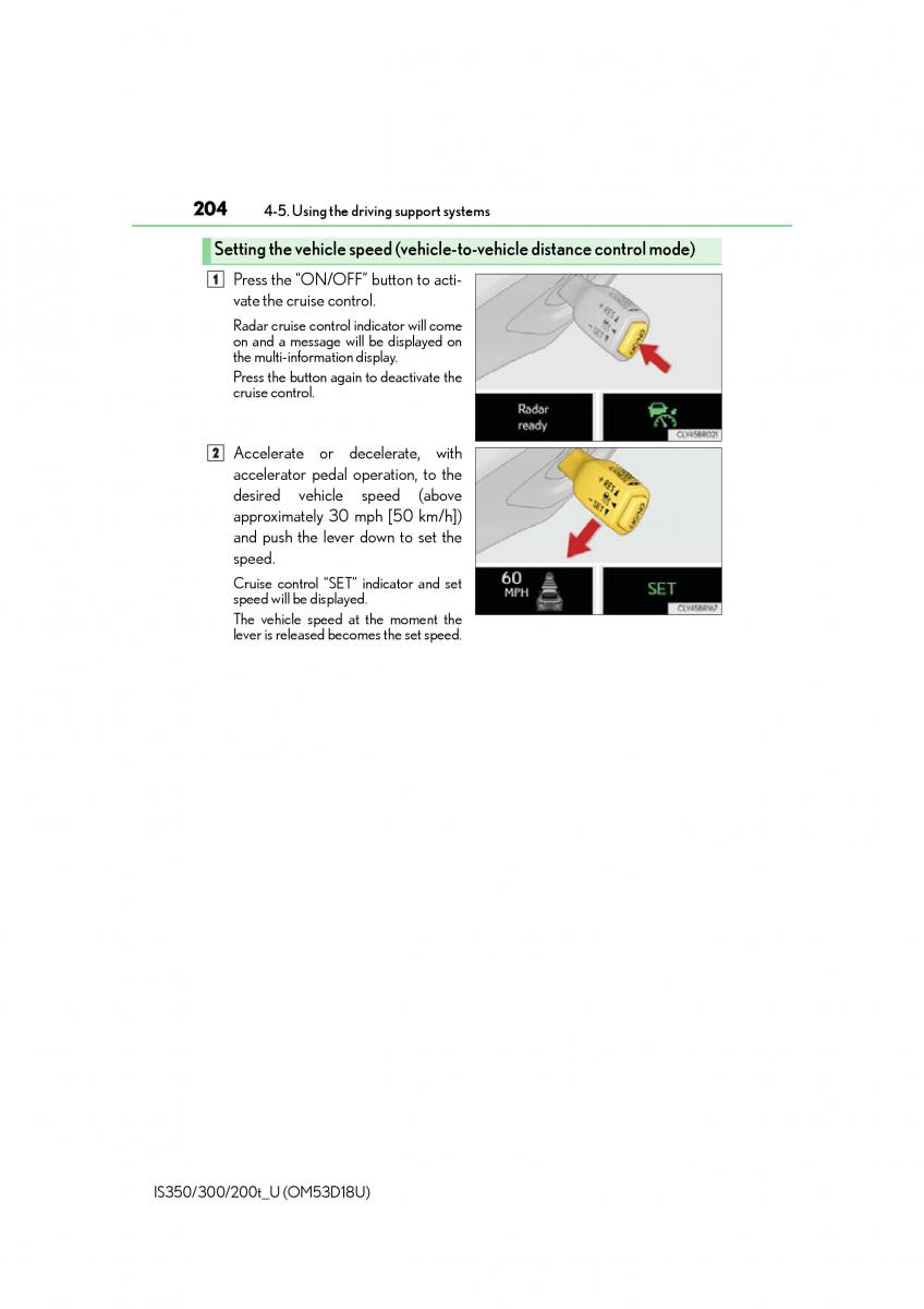 Lexus IS200t III 3 owners manual / page 204