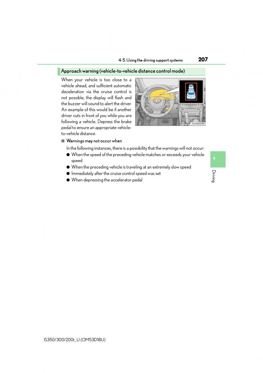 Lexus IS200t III 3 owners manual / page 207