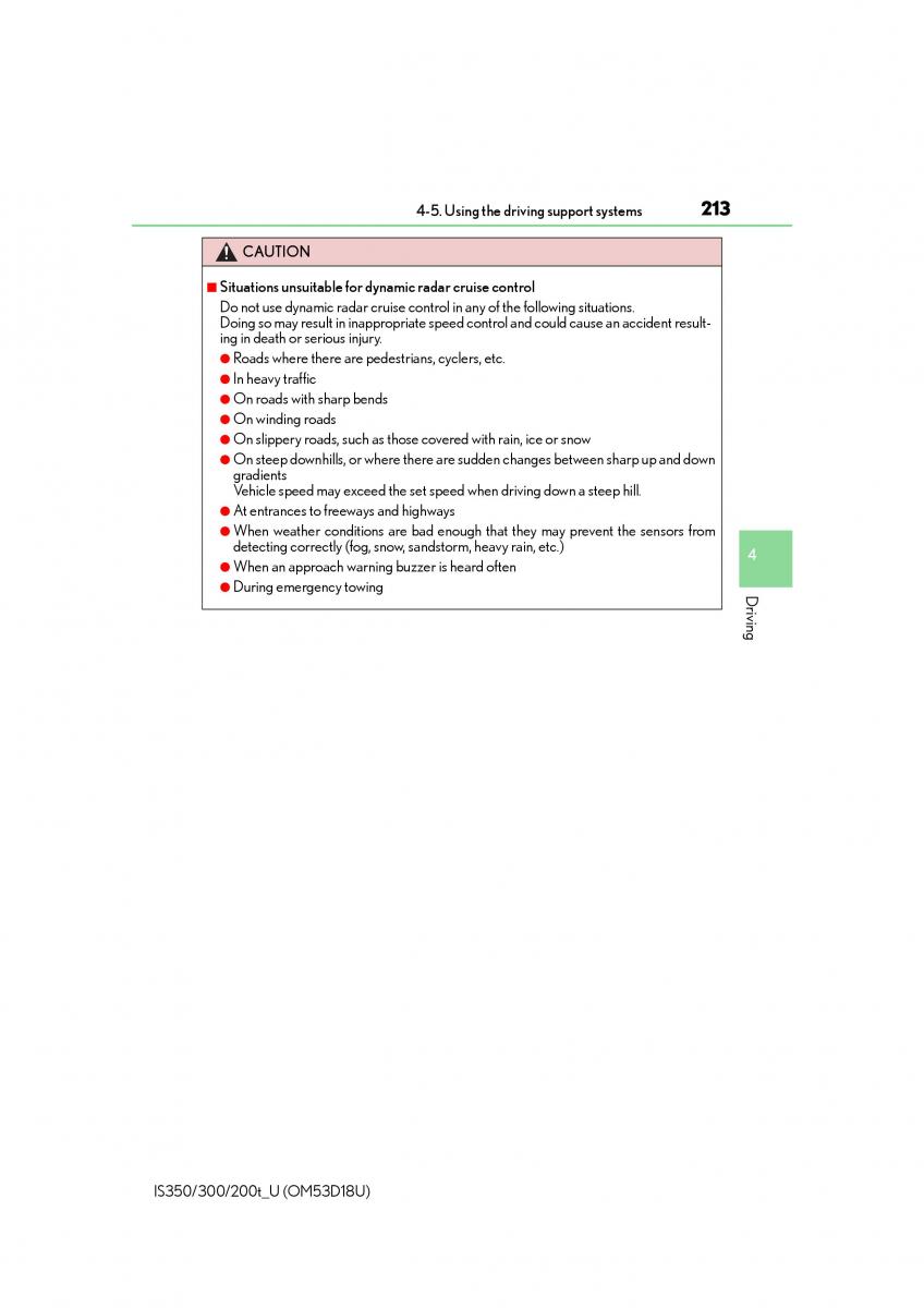 Lexus IS200t III 3 owners manual / page 213