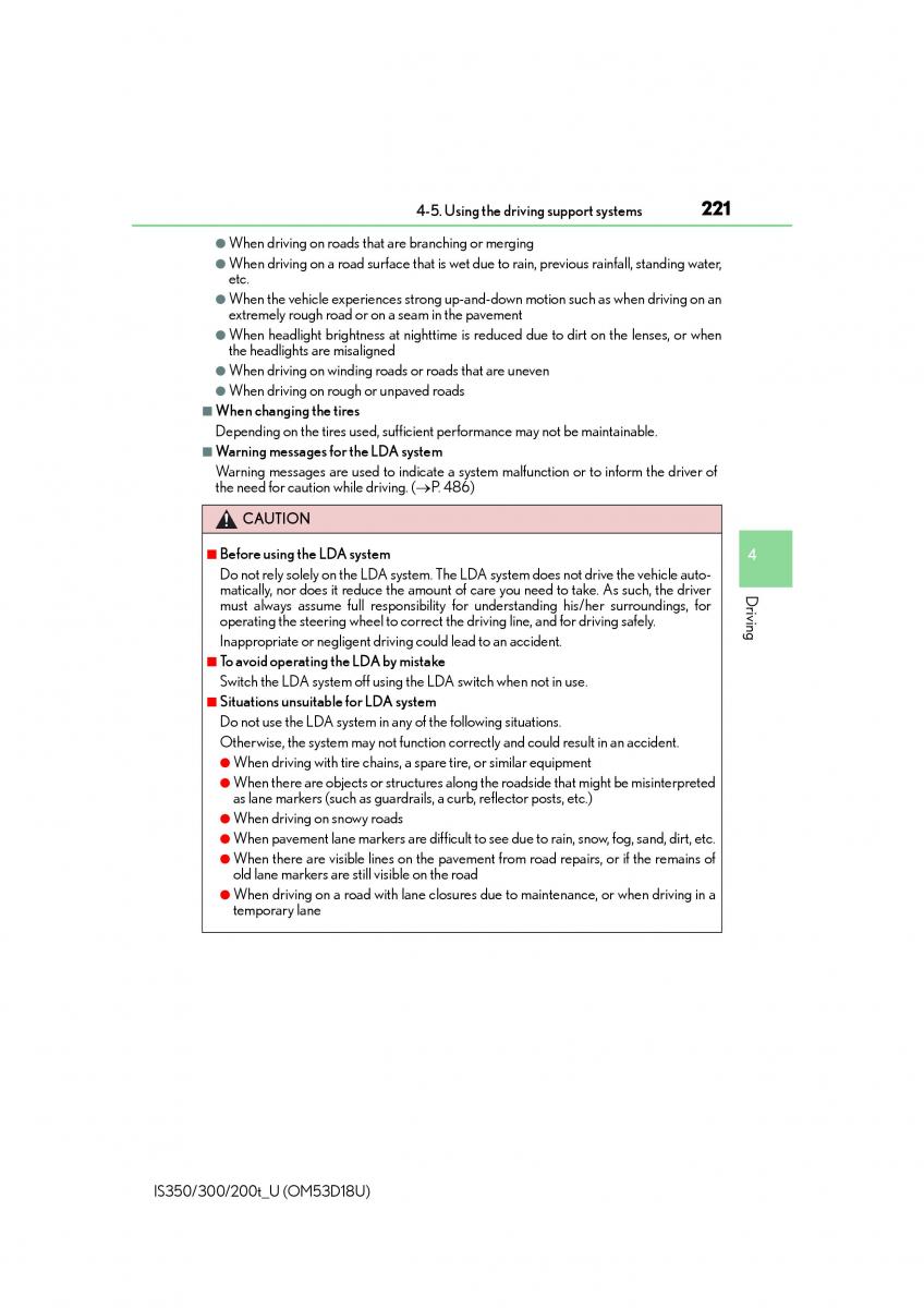 Lexus IS200t III 3 owners manual / page 221